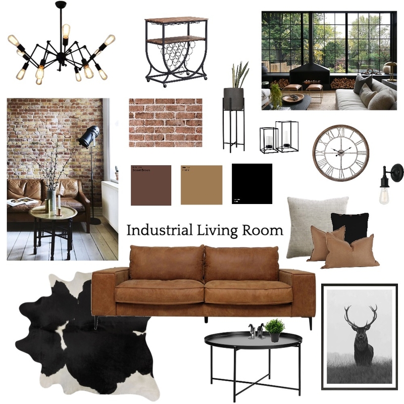 Industrial Living Room Mood Board by tia.rose on Style Sourcebook