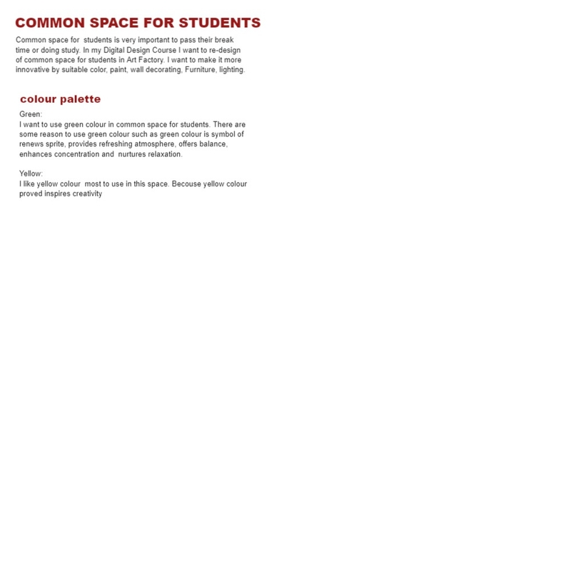 Re design of common space for students Mood Board by Nargish on Style Sourcebook