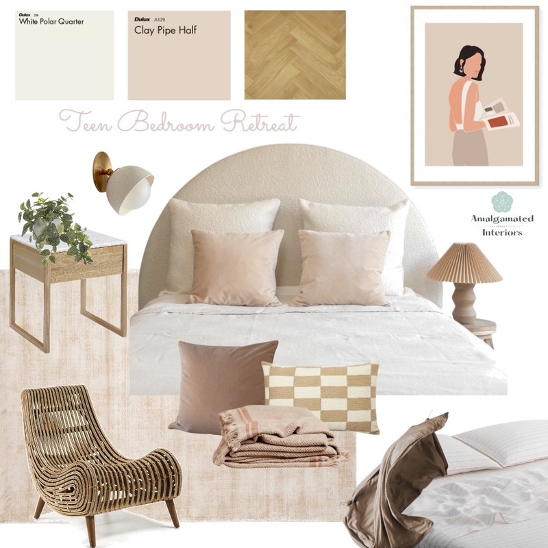 Teen Girl Bedroom Retreat Mood Board by Amalgamated Interiors on Style Sourcebook