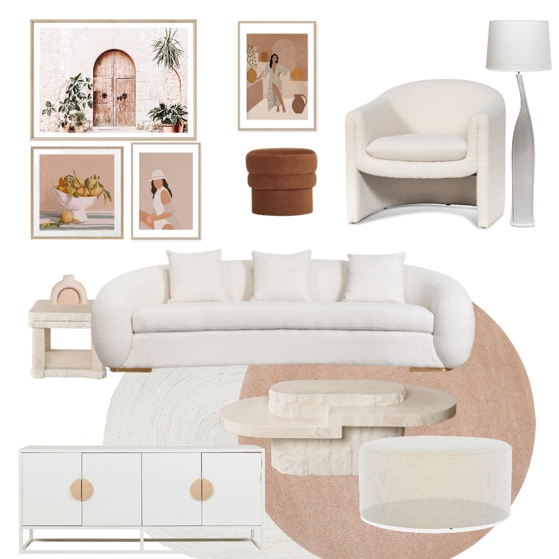White Boucle Tickle My Clean Dream Mood Board by Soosky on Style Sourcebook
