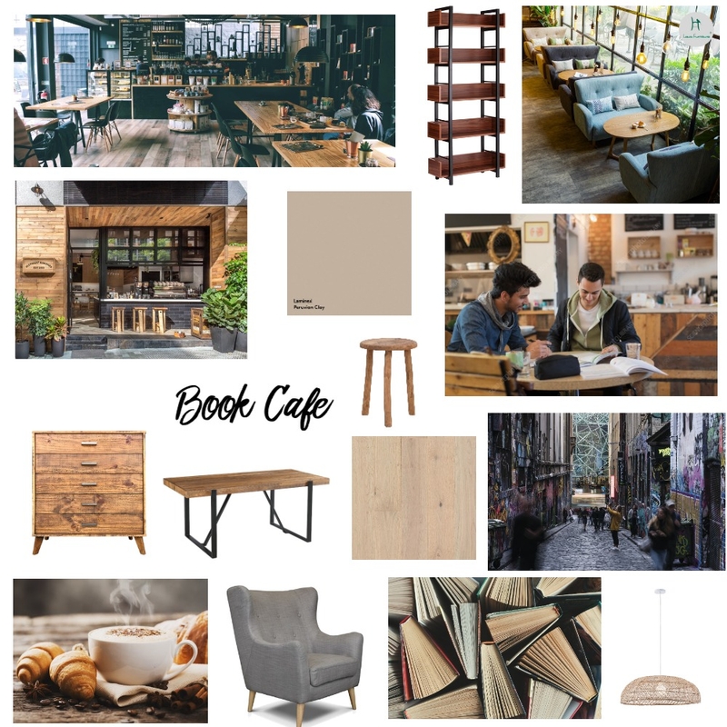 Book Cafe Mood Board by Clover on Style Sourcebook