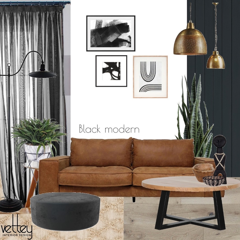 black modern living room Mood Board by Vettey Interior Design on Style Sourcebook