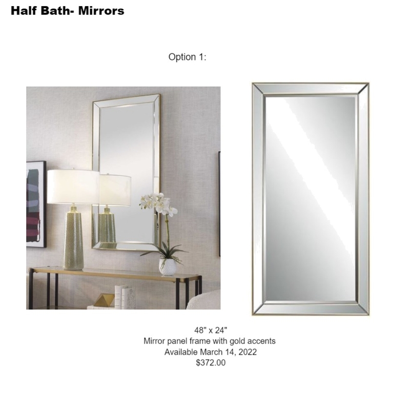 Wheeler Half bath mirror 1 Mood Board by Intelligent Designs on Style Sourcebook
