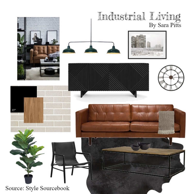 Industrial Living Room Mood Board by SB Interior Design on Style Sourcebook