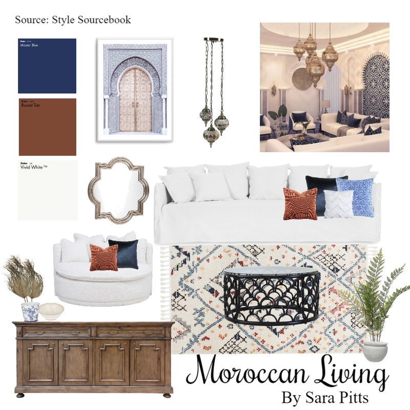Moroccan Living Room Mood Board by SB Interior Design on Style Sourcebook