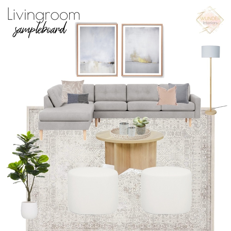 Living room sample board Mood Board by Wunder Interiors on Style Sourcebook
