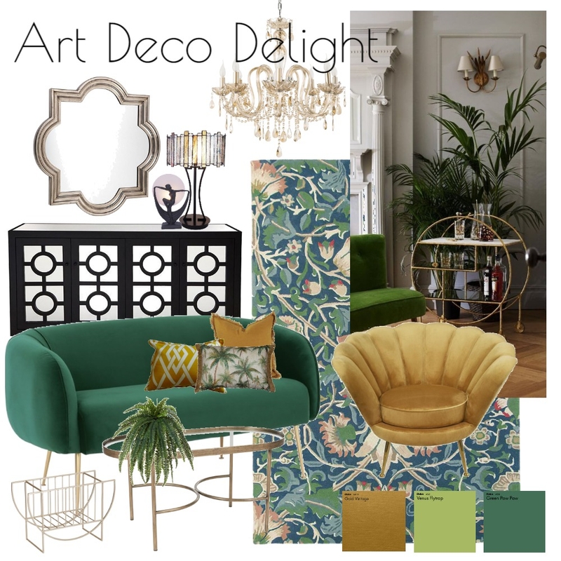 Art Deco Delight Interior Design Mood Board by Styled By Lorraine