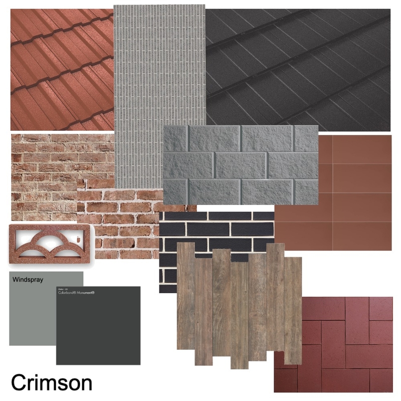 Crimson Colour Palette Mood Board by Brickworks Building Products on Style Sourcebook