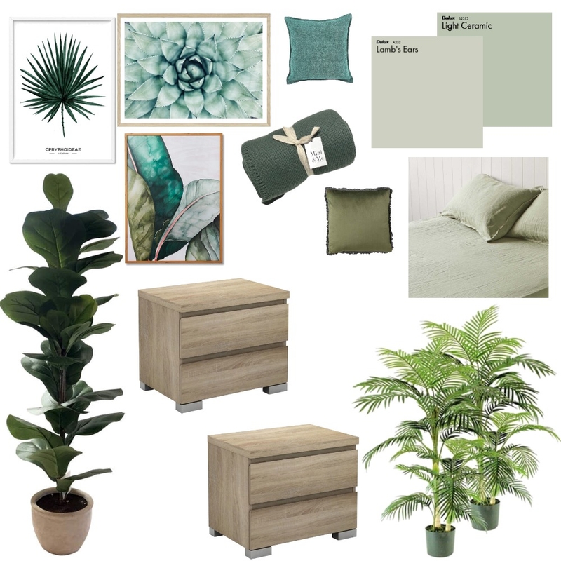 Green Hotel Room Mood Board by Elaina on Style Sourcebook