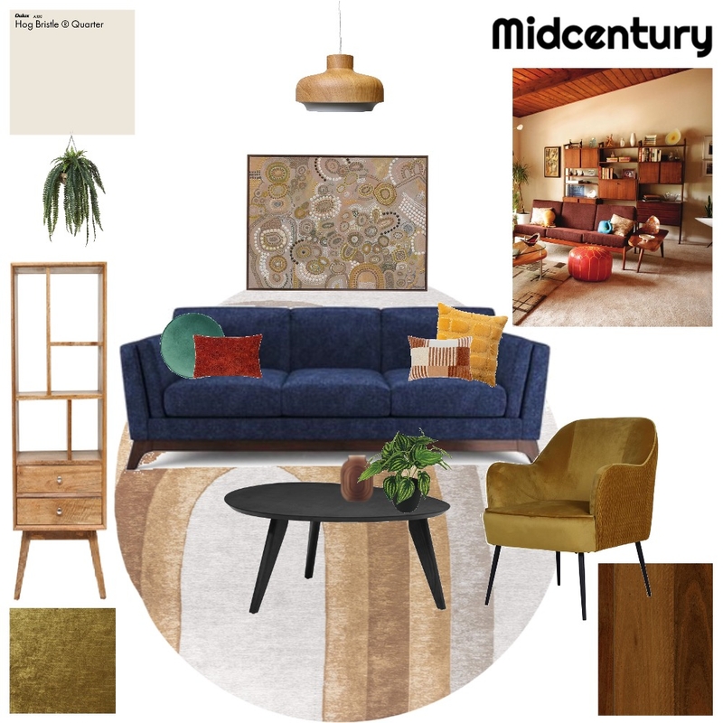Midcentury Living Room Mood Board by elmaley on Style Sourcebook