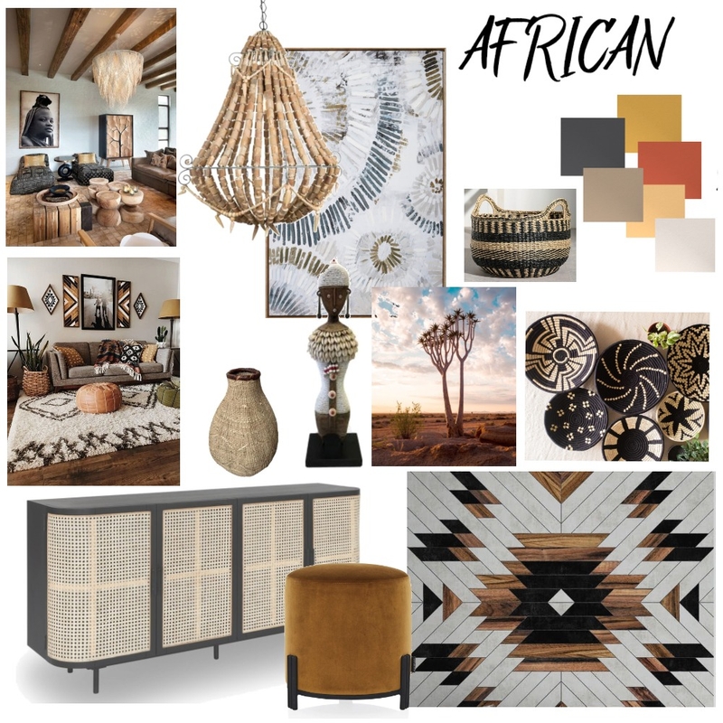 African Mood Board by Pink August Design Co on Style Sourcebook