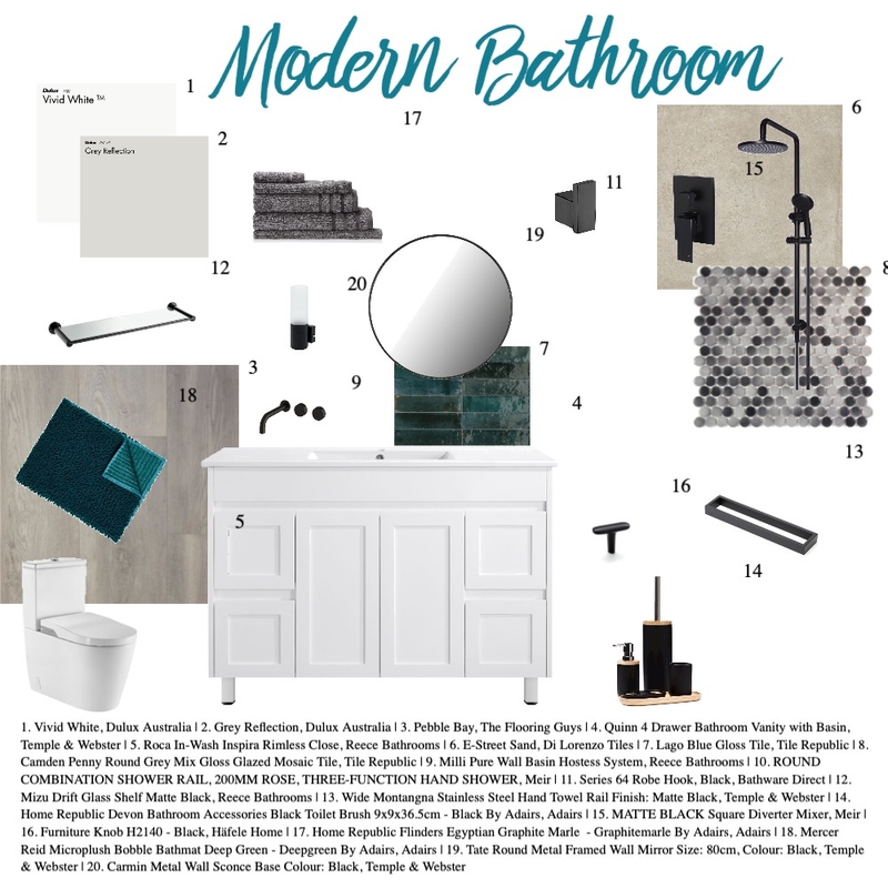 Modern Bathroom Mood Board by JennK on Style Sourcebook