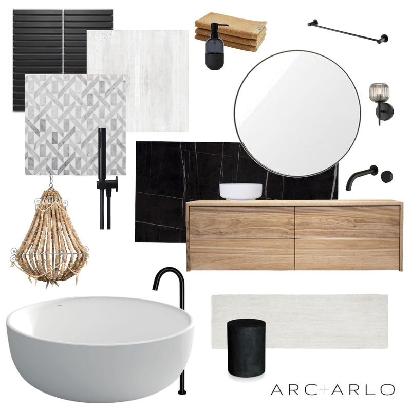 Dark&Stormy Bathroom Mood Board by Arc and Arlo on Style Sourcebook