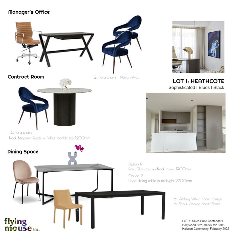 Heathcote: Sales suite Contenders Mood Board by Flyingmouse inc on Style Sourcebook