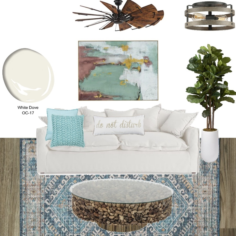 Lakehouse Living Room w/walnut ceiling fan and Alston table Mood Board by memphisbelletn on Style Sourcebook