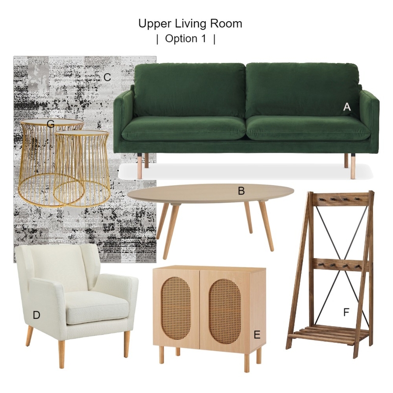 Upper Living Room Option 1 Mood Board by J|A Designs on Style Sourcebook