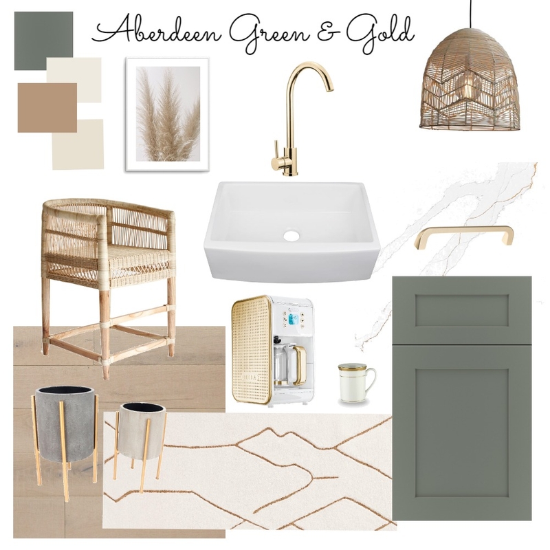 Aberdeen Green & Gold Mood Board by Annalei Floriant on Style Sourcebook