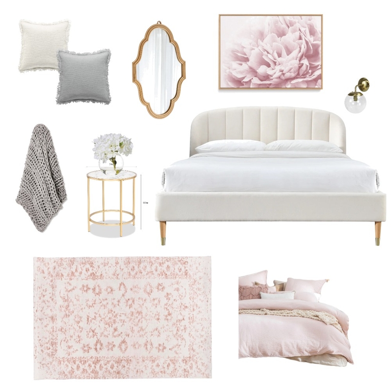 Blush & Grey Bedroom Mood Board by Styled By Leigh on Style Sourcebook