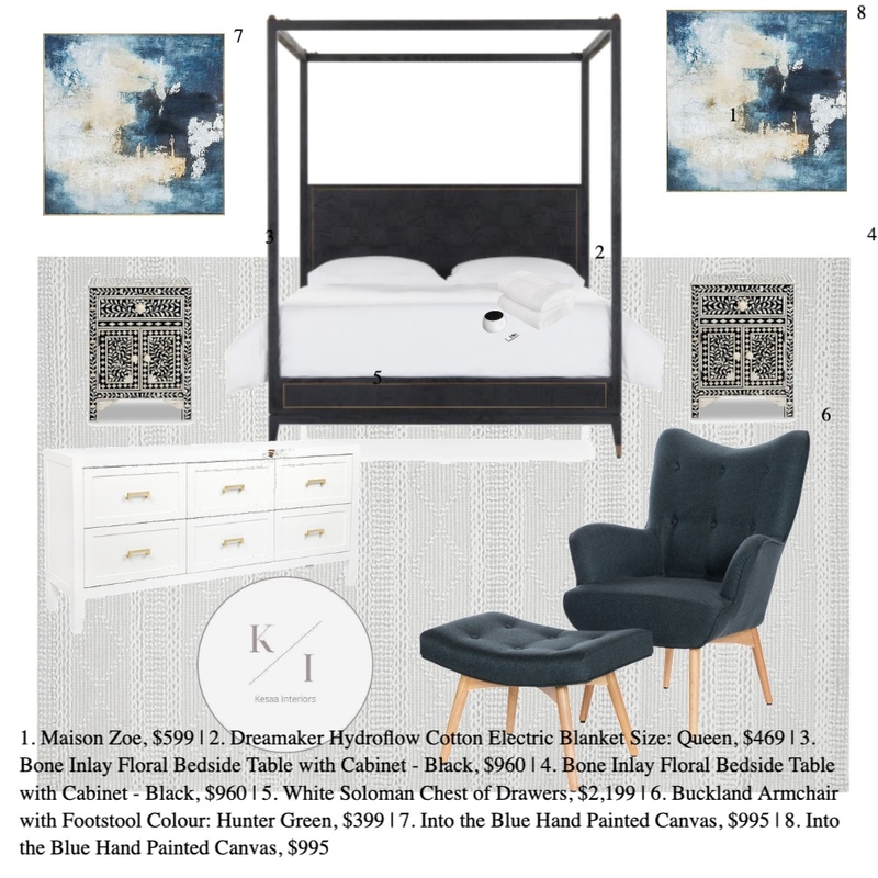 Master Bedroom Mood Board by Kesaa Interiors on Style Sourcebook