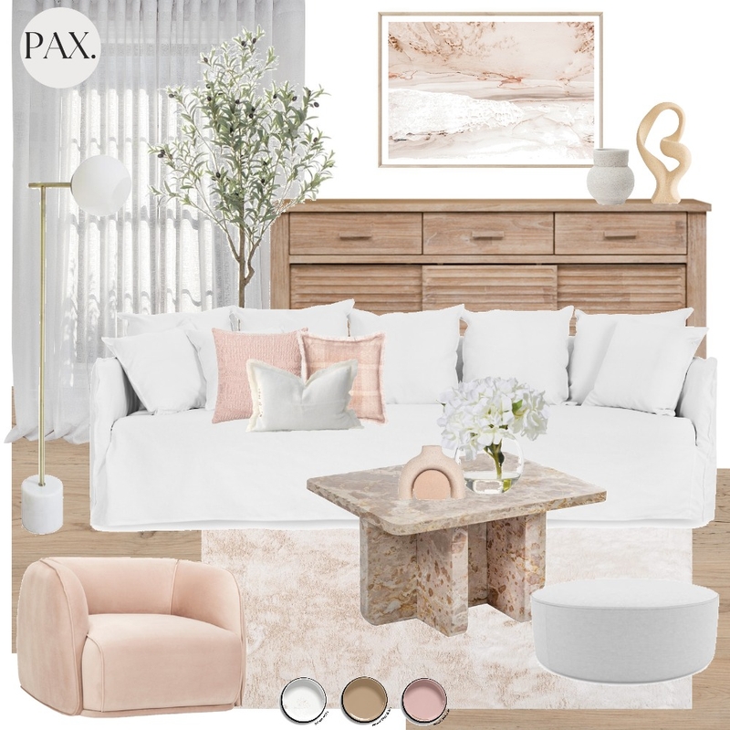 Blush Tones Living Room Mood Board by PAX Interior Design on Style Sourcebook