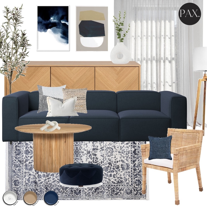 Navy Living Room Mood Board by PAX Interior Design on Style Sourcebook