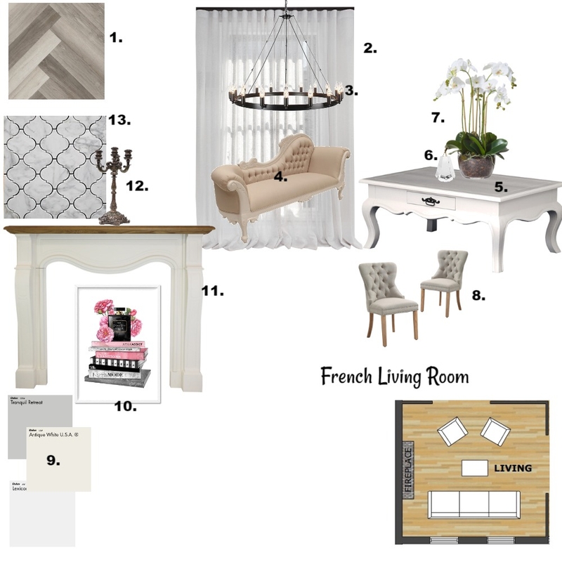 French Style LIVING ROOM Mood Board by Suzanne on Style Sourcebook