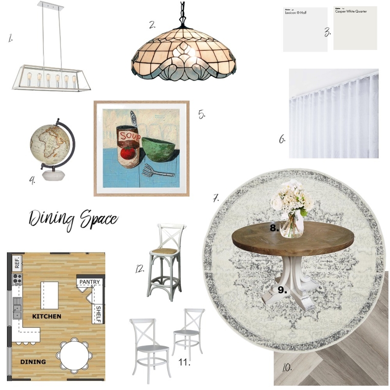 Hampton Style Dining Mood Board by Suzanne on Style Sourcebook