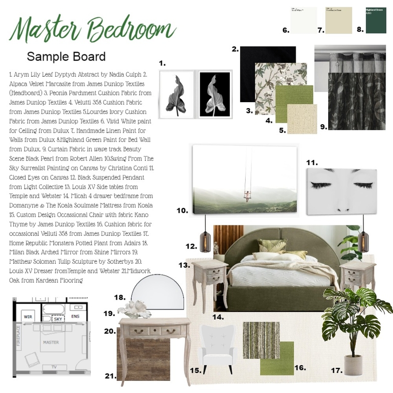 Assignment 9 Master Bedroom Mood Board by Janine Lee on Style Sourcebook
