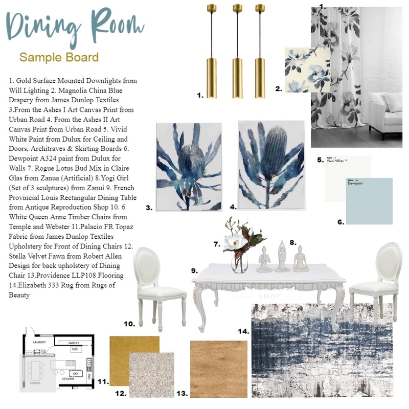 Assignment 9 Dining Room Mood Board by Janine Lee on Style Sourcebook