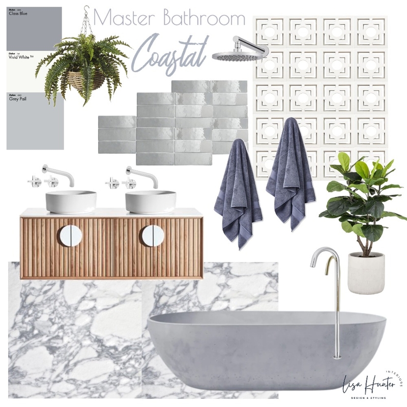 Soft Blue Coastal Bathroom Mood Board by Lisa Hunter Interiors on Style Sourcebook