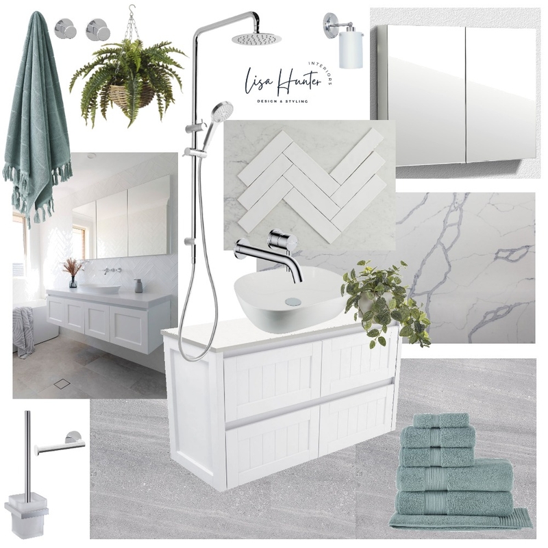 Modern Classic Bathroom -Grey/White Mood Board by Lisa Hunter Interiors on Style Sourcebook