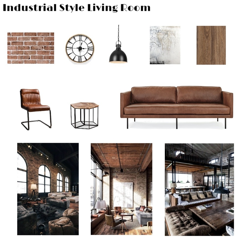 Industrial Style Living Room Mood Board by JustinaDesigns on Style Sourcebook