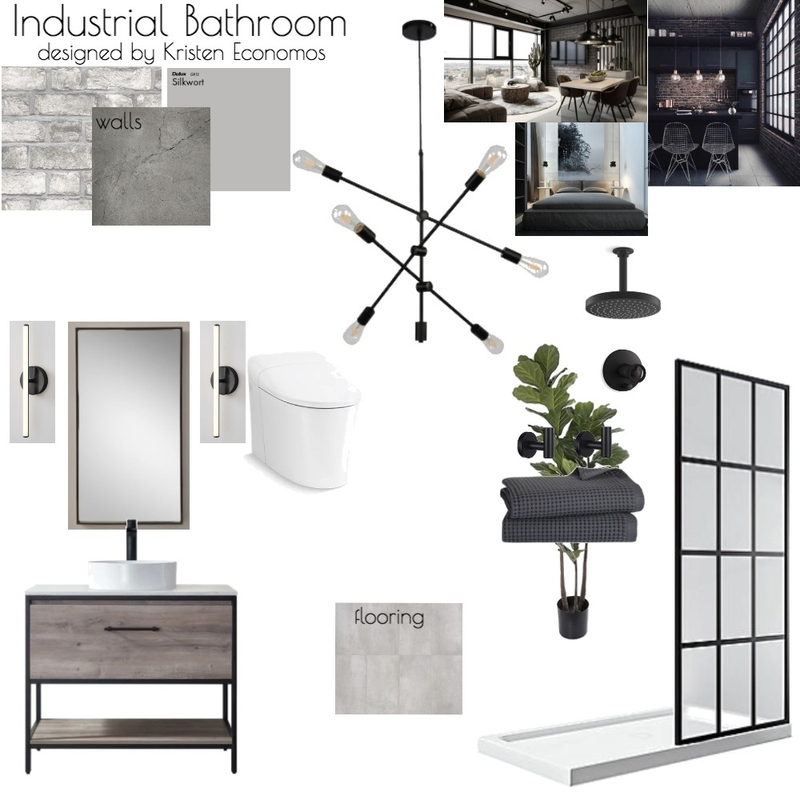 Industrial Bathroom Mood Board by keconomos on Style Sourcebook
