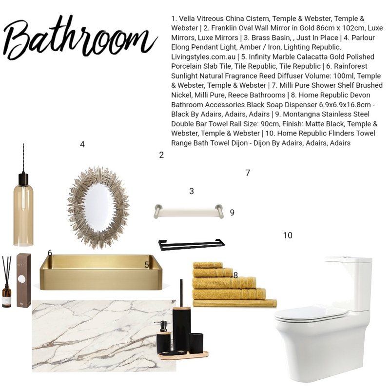 Art deco bathroom Mood Board by SF on Style Sourcebook