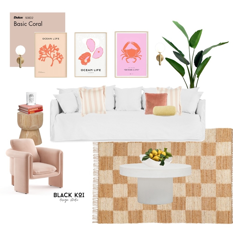Pink Checkers Mood Board by Black Koi Design Studio on Style Sourcebook