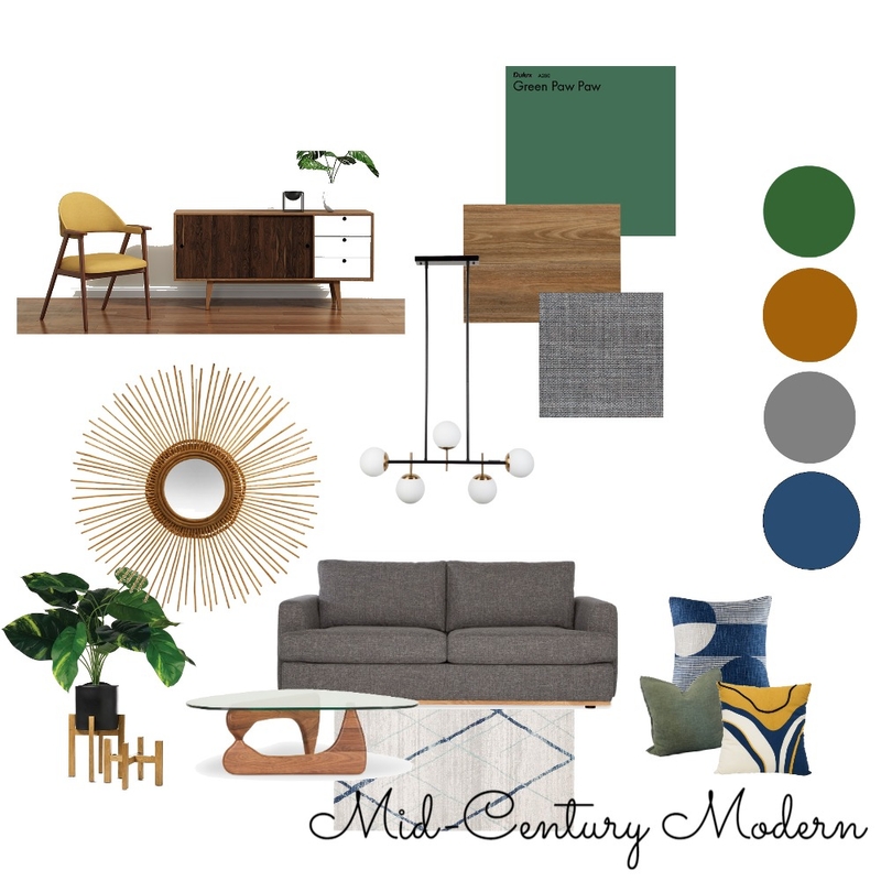 Mid-Century Modern Mood Board by Angelizen on Style Sourcebook