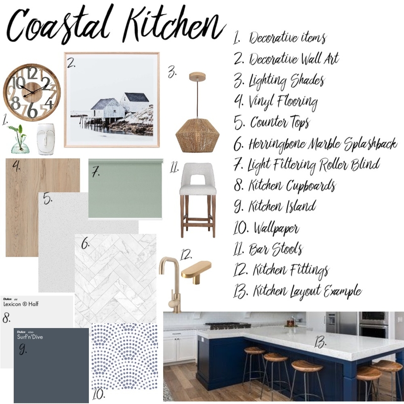 Home Staging & Property Styling - Coastal Kitchen Mood Board by mmonica on Style Sourcebook