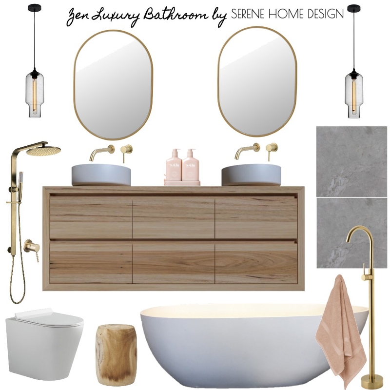 Zen Luxury Bathroom by Serene Home Design Mood Board by serenehomedesign on Style Sourcebook