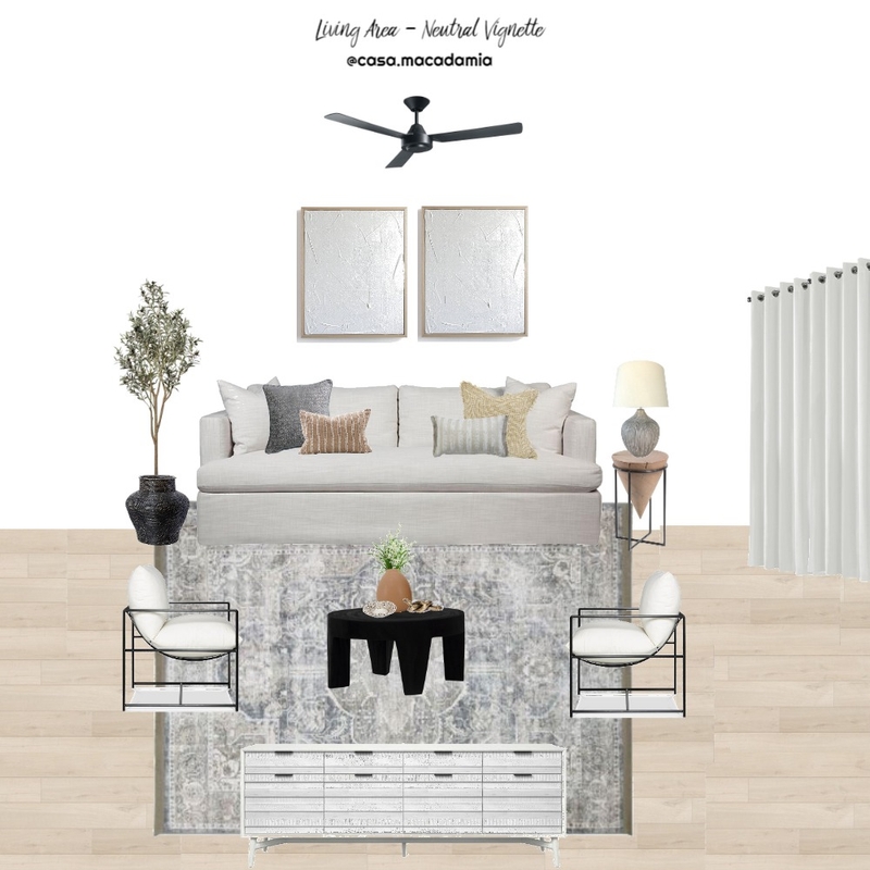 Living Area - Neutral Vignette Mood Board by Casa Macadamia on Style Sourcebook