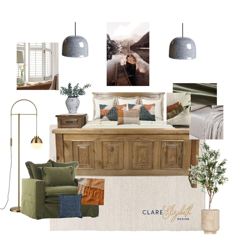 Earthy Bedroom Mood Board by Clare Elizabeth Design on Style Sourcebook