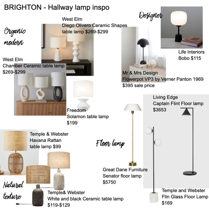 Brighton lamp inspo Mood Board by Susan Conterno on Style Sourcebook