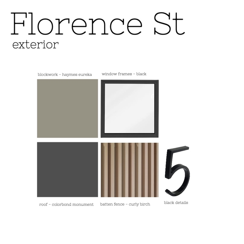 Florence St Exterior Mood Board by Boutique Yellow Interior Decoration & Design on Style Sourcebook