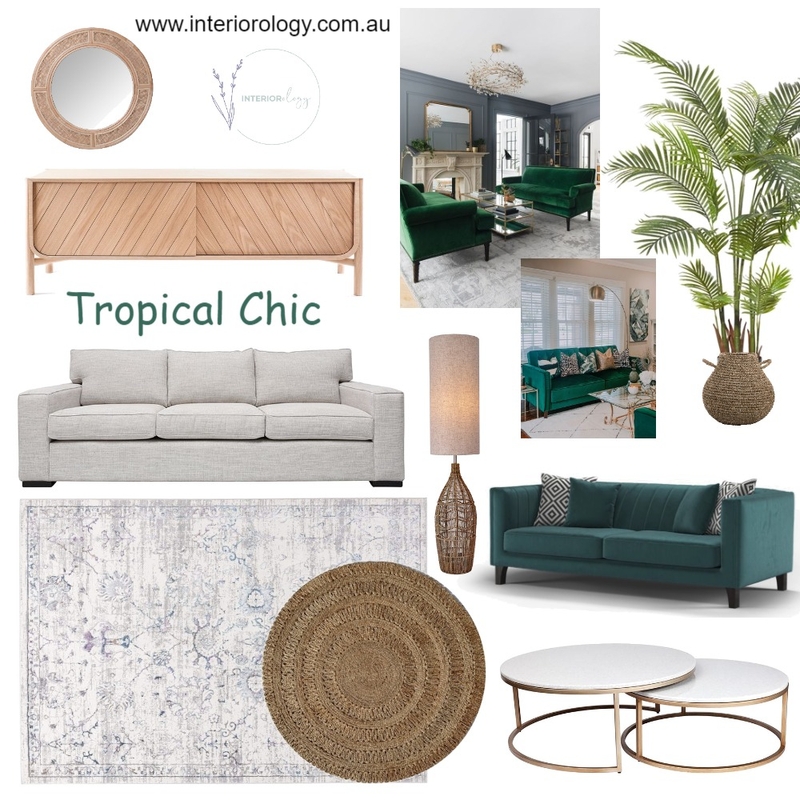 Tropical Chic Living Mood Board by interiorology on Style Sourcebook