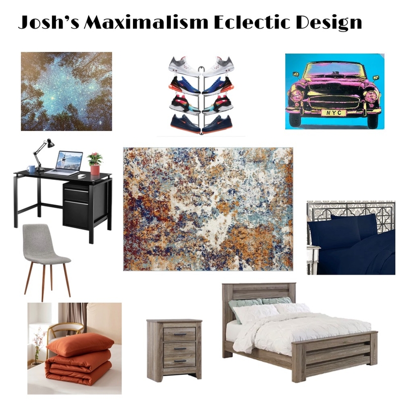 Josh’s Maximalism Eclectic Design Mood Board by Mary Helen Uplifting Designs on Style Sourcebook