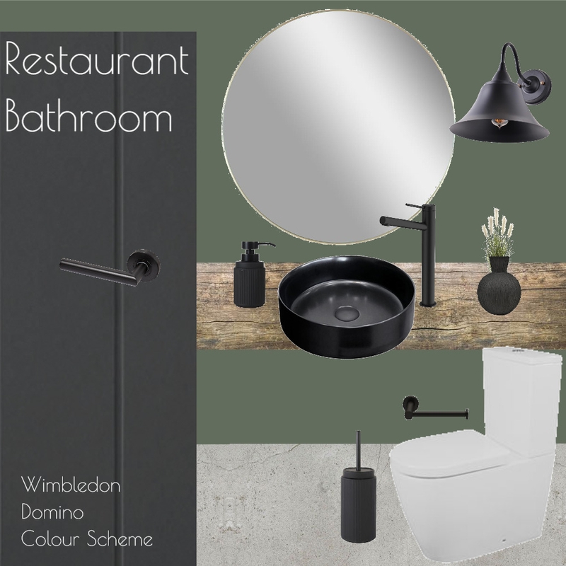 Restaurant Bathroom - Green Black Colour Scheme Mood Board by MrsLofty on Style Sourcebook