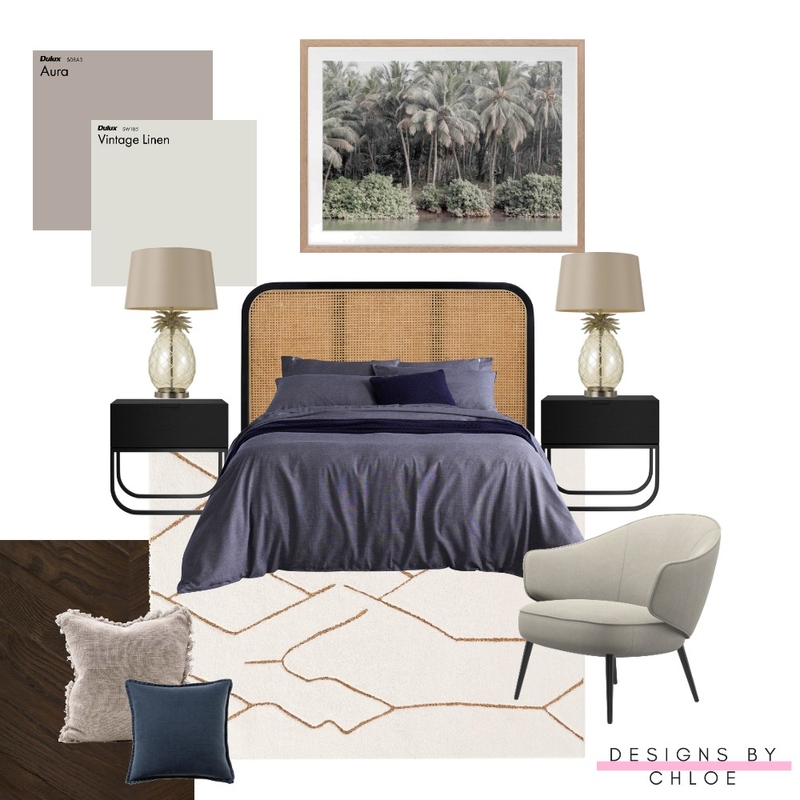 Blue and gold bedroom Mood Board by Designs by Chloe on Style Sourcebook