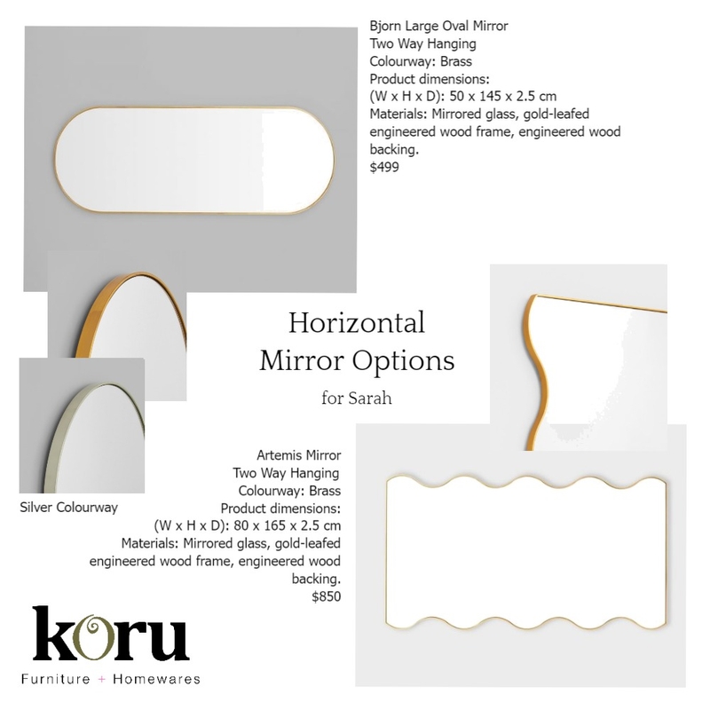 Horizontal Mirror Options - Sarah Mood Board by bronteskaines on Style Sourcebook