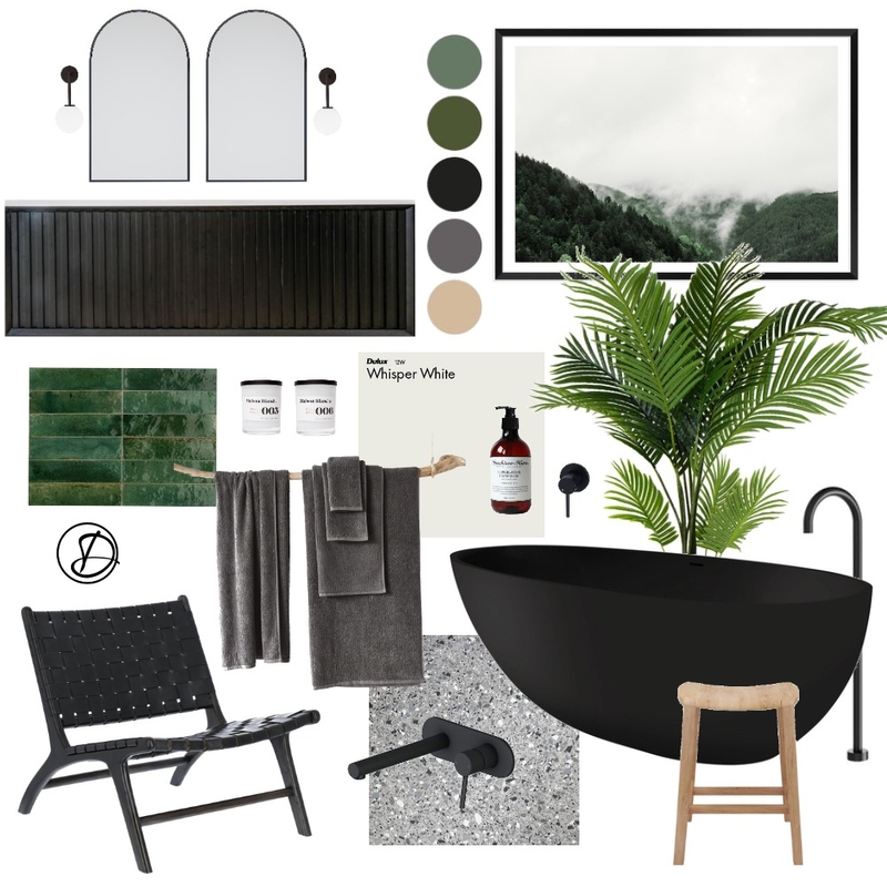 Rainforest green bathroom Mood Board by Designingly Co on Style Sourcebook