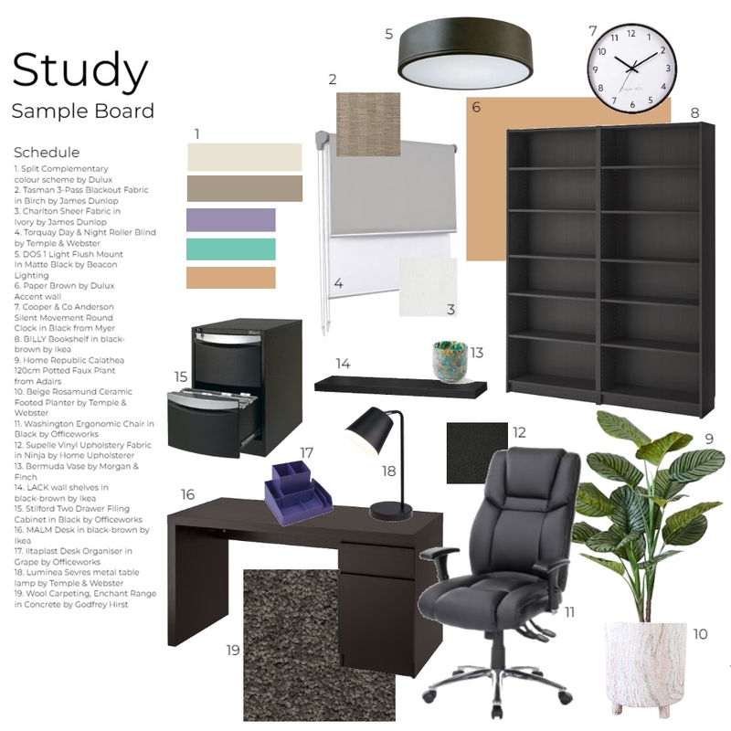 Study Sample Board Mood Board by kim_iacono on Style Sourcebook