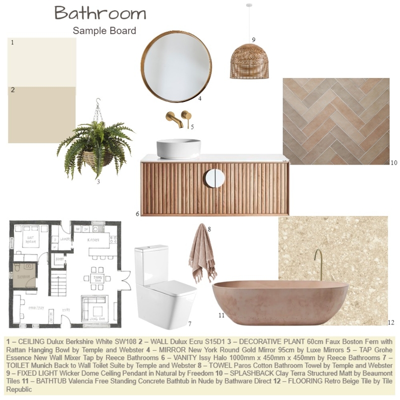 Japandi Bathroom Mood Board by Samantha Interiors on Style Sourcebook